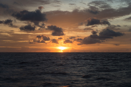 ocean landscape with sunset for backgroundsの写真素材