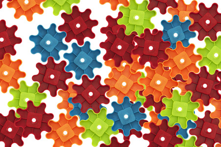 idea colorful plastic cogs toy,teamworkの写真素材