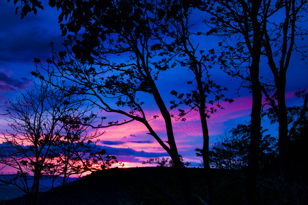 beautiful asia tropical landscape sunset mountain viewの写真素材