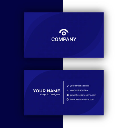 blue gradient stylish business card template designのイラスト素材