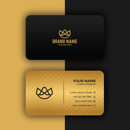 Luxury gold and black gradient business card template designのイラスト素材