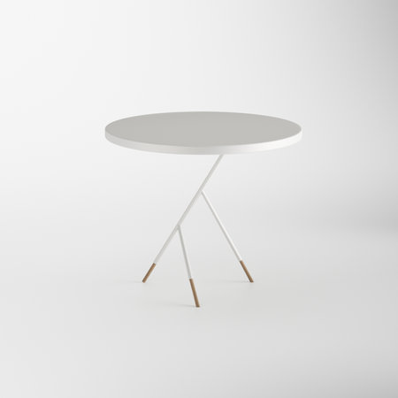 modern minimal furniture with white background studio style, its mixer of different wooden vs concrete textures, some are wire-frame furniture some are good quality pink furnitureの写真素材