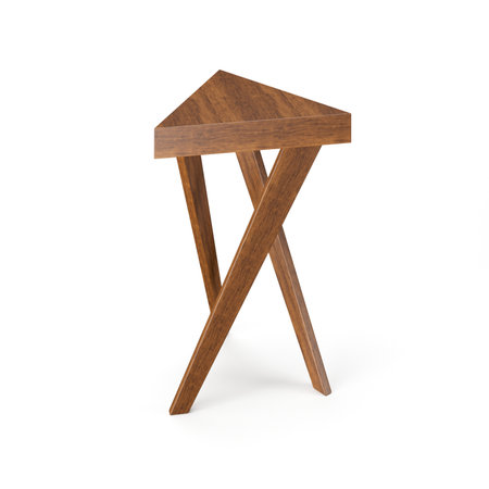modern minimal furniture with white background studio style, its mixer of different wooden vs concrete textures, some are wire-frame furniture some are good quality pink furnitureの写真素材