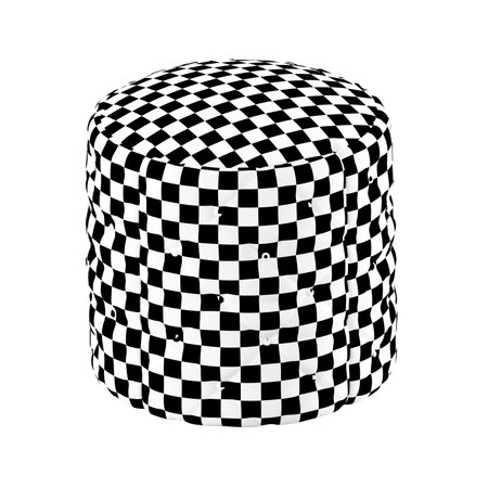 Black and white checkered cylinder isolated on white background. 3d renderingの写真素材