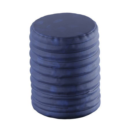 3d render of a stack of blue disks isolated on white backgroundの写真素材