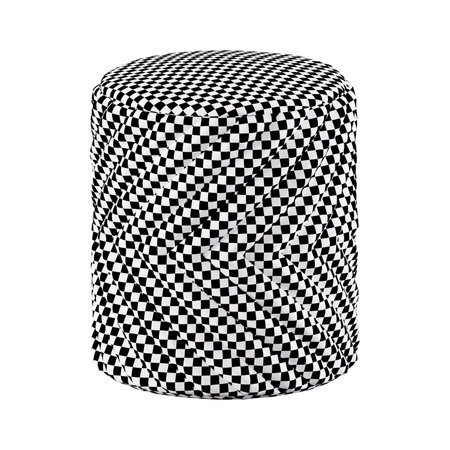 Black and white checkered cylinder. 3d rendering, 3d illustration.の写真素材