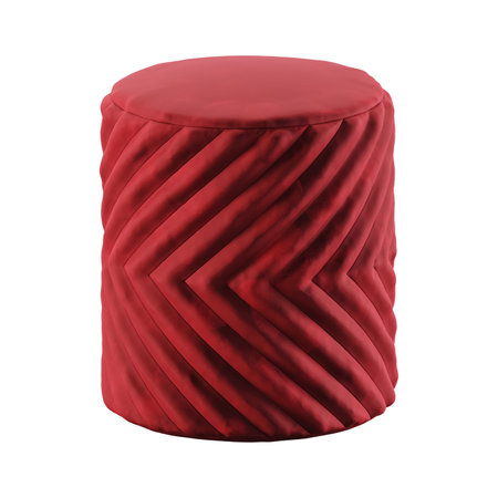 Round red velvet stool isolated on white background. 3d render.の写真素材