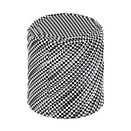 Black and white checkered cylinder. 3d rendering, 3d illustration.の写真素材