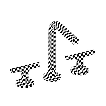 Race flag, checkered flag. Black and white vector illustration.の写真素材