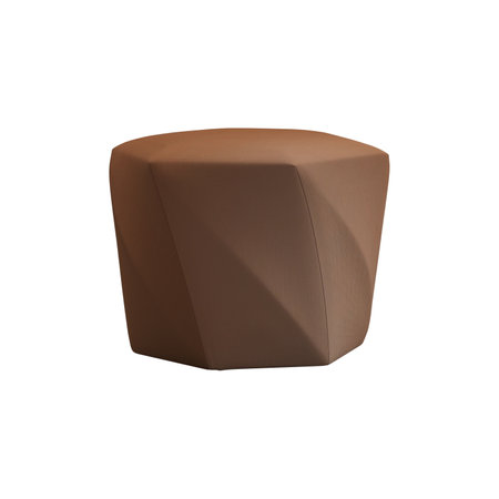 Brown leather stool isolated on white background. 3d render illustration.の写真素材