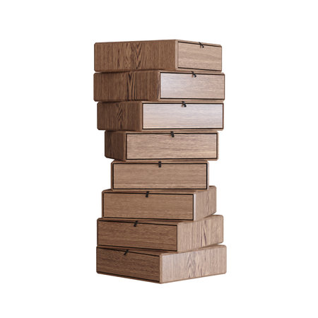 Wooden building blocks isolated on white background. 3D rendering.の写真素材
