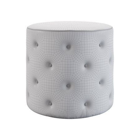 3d render of white round stool, isolated on white background.の写真素材