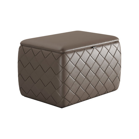 Brown pouf isolated on white background. 3d render. Clipping path included.の写真素材