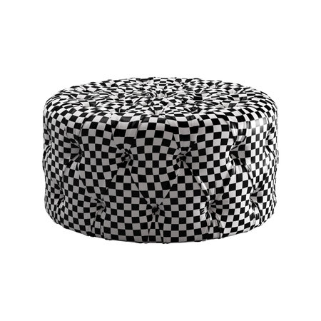 Black and white checkered stool isolated on white background. 3d renderingの写真素材