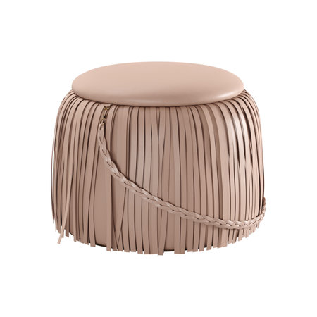 Straw stool isolated on a white background. 3d rendering.の写真素材