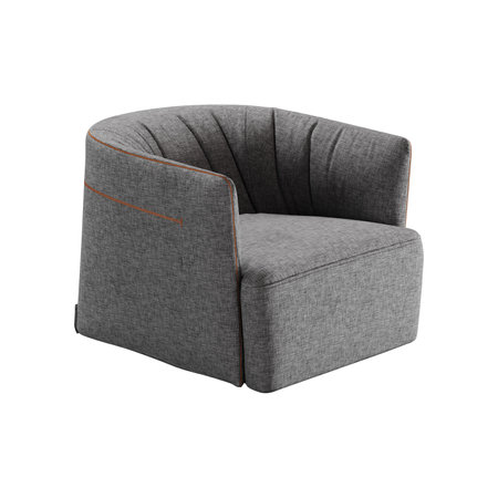 Modern gray fabric armchair isolated on white background. 3d renderの写真素材
