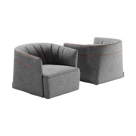 Modern gray armchair isolated on white background. 3d render.の写真素材