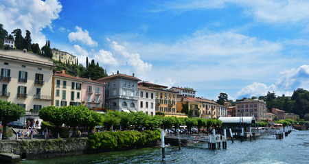 Ships Dock in Italy Bellagioの写真素材