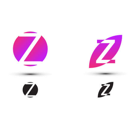 Z letter logo with two styles and gradient colorsのイラスト素材
