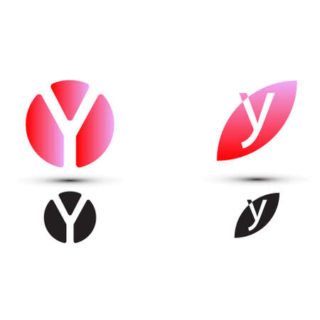 y letter logo with two styles and gradient colorsのイラスト素材