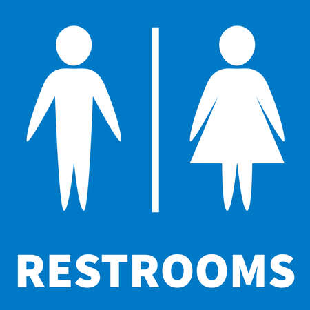 toilet signage printable Image, both gents & ladies washroom signの写真素材