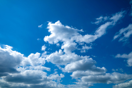 A clear sky with little cloudsの写真素材