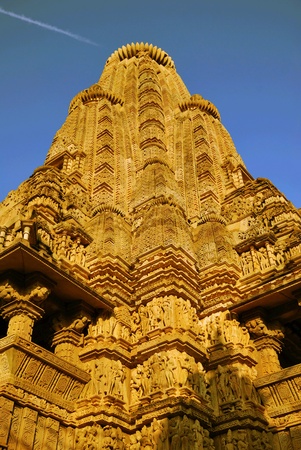 Old temple of Kamasutra in Khajuraho Indiaの写真素材