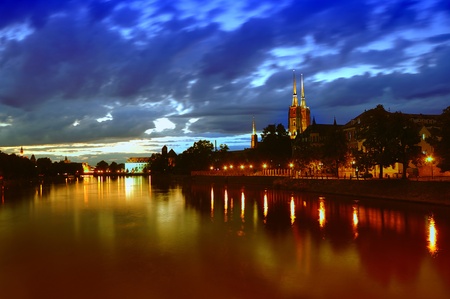 Ostrow Tumski in Wroclaw. Poland.の写真素材