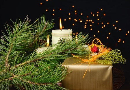 Christmas candle.の写真素材