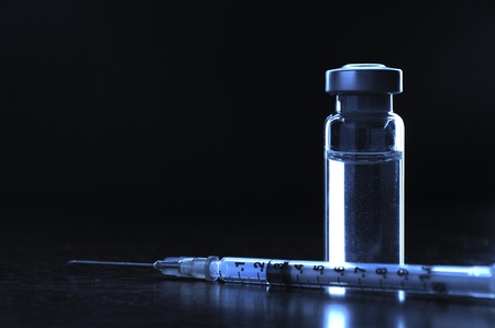 Vials of medications. Dark blue.の写真素材