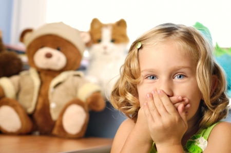 Little girl  in her room の写真素材