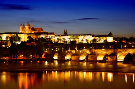 Prague  Charles Bridge at dawn のeditorial素材