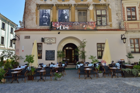 LUBLIN, POLAND - JULY 22  Jewish restaurant on July 22, 2013 in Lublin, Poland  Lublin is the biggest city in eastern Poland  It is one of the oldest cities in Poland, with historic Old Town のeditorial素材