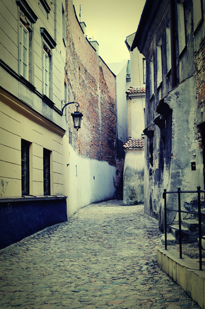 Old street. Bydgoszcz in Poland.の写真素材