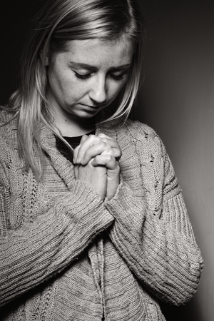 Praying woman.の写真素材