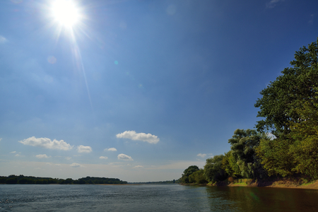 Wild bank of the river Vistula in Poland.の写真素材