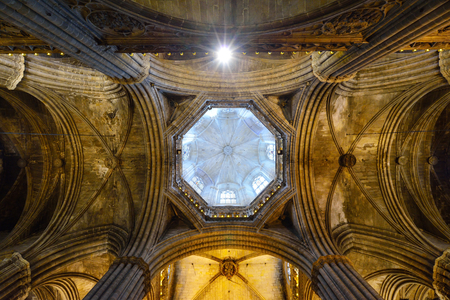 Cathedral of Saint Eulalia in Barcelona, Spainのeditorial素材