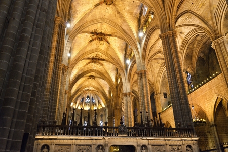Cathedral of Saint Eulalia in Barcelona, Spainのeditorial素材