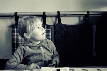 Surprised little girl.の写真素材