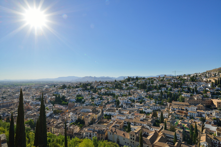 View of the historical city of Granada, Spainの写真素材