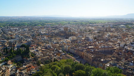 View of the historical city of Granada, Spainの写真素材