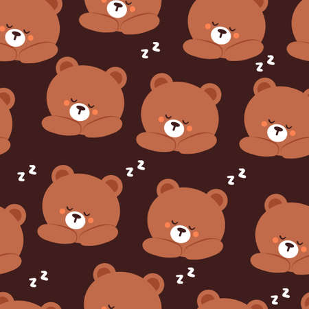 seamless pattern hand drawing cartoon bear. cute wallpaper for fabric print, textile, gift wrapping paperのイラスト素材