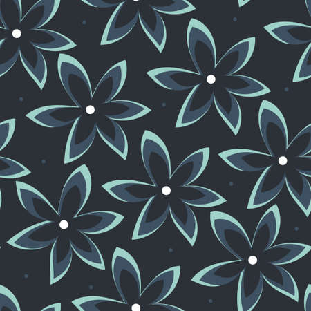 flower seamless pattern for fabric print, textile, gift wrapping paper. botanical drawingのイラスト素材