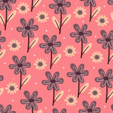 flower seamless pattern for fabric print, textile, gift wrapping paper. botanical drawing