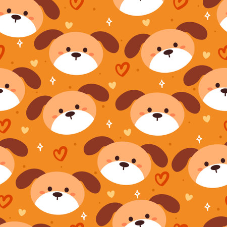 seamless pattern cartoon puppy. cute animal wallpaper for textile, gift wrap paperのイラスト素材