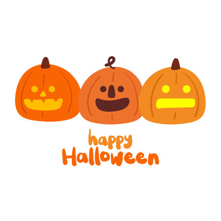 halloween pumpkin. hand drawing cartoon pumpkin for halloween sticker. halloween element stickerのイラスト素材
