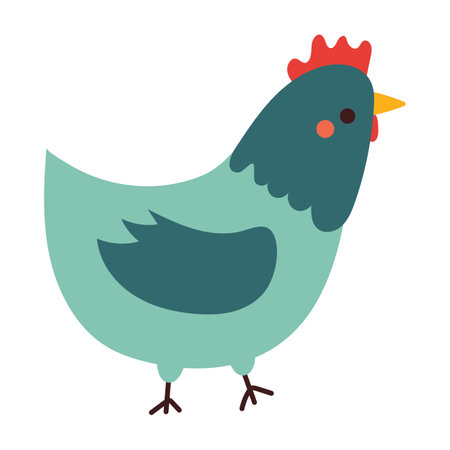 hand drawing cartoon chicken. cute animal stickerのイラスト素材