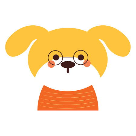 hand drawing cartoon puppy. cute animal stickerのイラスト素材