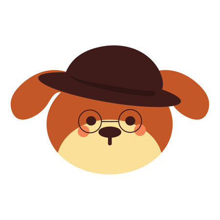 hand drawing cartoon dog sticker. cute animal drawing for winter sticker, iconのイラスト素材