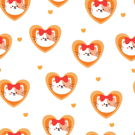 seamless pattern cartoon cats. cute animal wallpaper illustration for gift wrap paperのイラスト素材